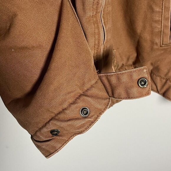 CE Schmidt Jacket Mens XL Tall Duck Canvas Sherpa Full Zip Work Wear Hood Brown - Picture 6 of 11